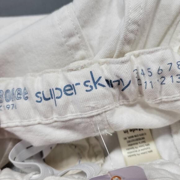 Gymboree Super Skinny White Jeans NEW $39 Adjustable Waist Girls Size 14 Raw Hem - Picture 3 of 14